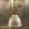 Early 20th Century Industrial Cut Glass Dome Pendant Light