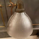 Early 20th Century Industrial Cut Glass Dome Pendant Light