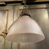 Early 20th Century Industrial Cut Glass Dome Pendant Light