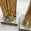 Modernist Brass Steel Andirons
