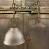 Early 20th Century Industrial Cut Glass Dome Pendant Light