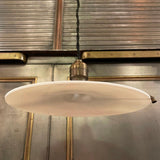 Early 20th Century Milk Glass Disc Pendant Light