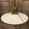 Early 20th Century Milk Glass Disc Pendant Light