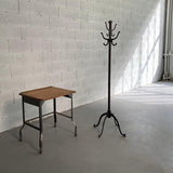 Early 20th Century Industrial Brushed Steel Coat Rack