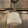 Art Deco Milk Glass Semi Flushmount Pendant Light