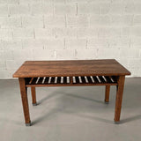 Industrial Quarter Sawn Oak School Library Table Desk