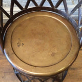 Hollywood Regency Braided Brass Drum Chair By Sarreid