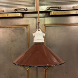 Industrial Brown Enamel Cone Factory Pendant Light