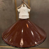 Industrial Brown Enamel Cone Factory Pendant Light
