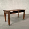 Industrial Quarter Sawn Oak School Library Table Desk