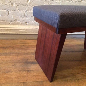 Upholstered Mahogany Ottoman