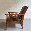 Craftsman Oak And Leather Recliner Armchair