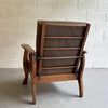 Craftsman Oak And Leather Recliner Armchair