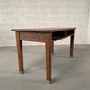 Industrial Quarter Sawn Oak School Library Table Desk