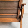 Craftsman Oak And Leather Recliner Armchair