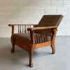 Craftsman Oak And Leather Recliner Armchair