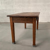 Industrial Quarter Sawn Oak School Library Table Desk