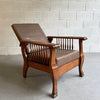 Craftsman Oak And Leather Recliner Armchair