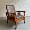 Craftsman Oak And Leather Recliner Armchair