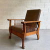 Craftsman Oak And Leather Recliner Armchair