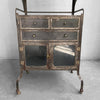 Industrial Brushed Steel Dentist Apothecary Cabinet