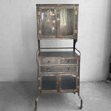 Industrial Brushed Steel Dentist Apothecary Cabinet