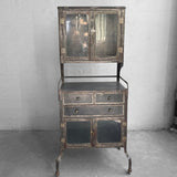 Industrial Brushed Steel Dentist Apothecary Cabinet