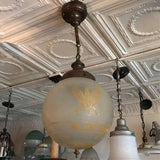 Etched Federal Globe Pendant Light