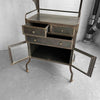 Industrial Brushed Steel Dentist Apothecary Cabinet