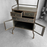 Industrial Brushed Steel Dentist Apothecary Cabinet