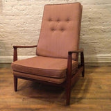 Milo Baughman Walnut Lounge Chair