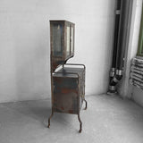 Industrial Brushed Steel Dentist Apothecary Cabinet