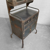 Industrial Brushed Steel Dentist Apothecary Cabinet