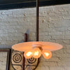 Industrial 3 Bulb Milk Glass Disc Pendant Light