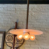 Industrial 3 Bulb Milk Glass Disc Pendant Light