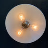 Industrial 3 Bulb Milk Glass Disc Pendant Light