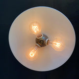 Industrial 3 Bulb Milk Glass Disc Pendant Light