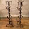 Gothic Wrought Iron Andirons in the Style of Samuel Yellin