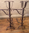 Gothic Wrought Iron Andirons in the Style of Samuel Yellin