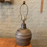 Gordon Martz Marshall Studios Swirled Gourd Art Pottery Table Lamp