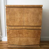 Burl Olive Wood Highboy Dresser