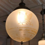 Etched Federal Globe Pendant Light