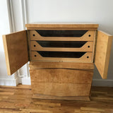 Burl Olive Wood Highboy Dresser