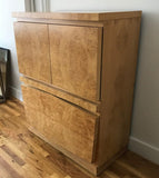 Burl Olive Wood Highboy Dresser