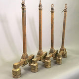 Antique Copper-Plated Bronze New York City Subway Station Pendant Lights