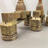 Antique Copper-Plated Bronze New York City Subway Station Pendant Lights