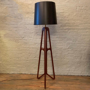 Custom Mid-Century Modern Walnut Butterfly Floor Lamp