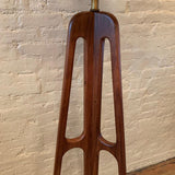 Custom Mid-Century Modern Walnut Butterfly Floor Lamp