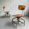 Pair Of Industrial Adjustable Toledo Stools