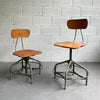 Pair Of Industrial Adjustable Toledo Stools